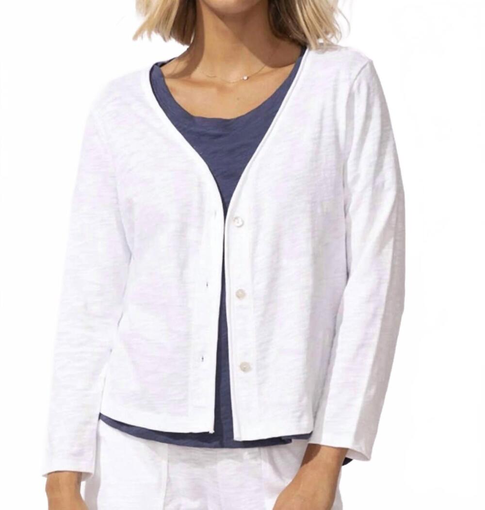 NEW HABITAT cotton slub easy jacket in white